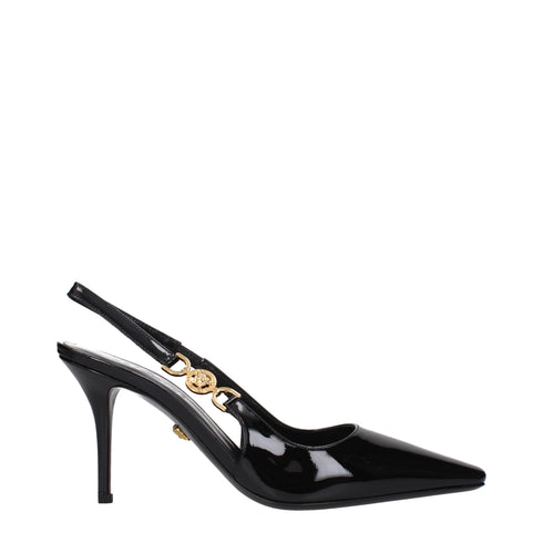 Versace Black Patent Leather Slingback Pumps – Women's High Heels Shoes